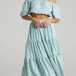 Showpo - Two Piece Set - Sage Floral - Size 4 (S) - NWT
